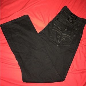 ROCK REVIVAL SIZE 34 X32 BLACK JEANS!